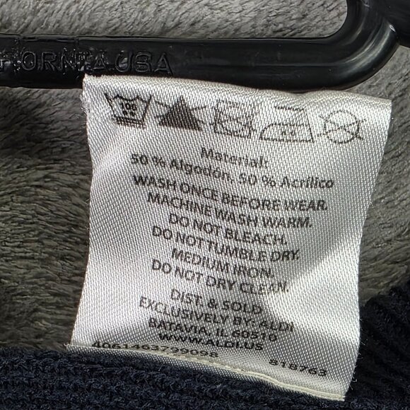 Mens Royal Class Navy Blue Knit Sweater Cotton Blend Long Sleeve Crew Neck L - Picture 3 of 7